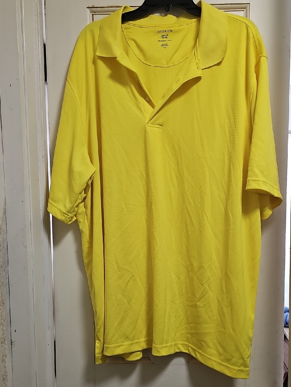 George Men's Bright Yellow Polo Shirt